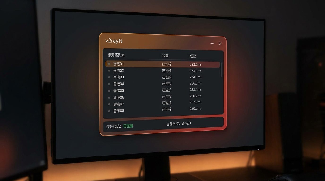 V2RayN Windows客户端主界面